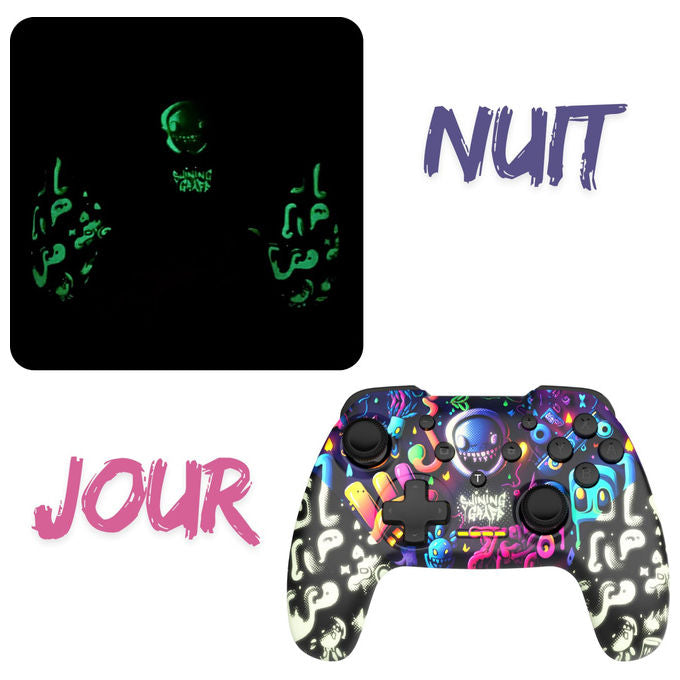 Freaks And Geeks, Controller Wireless Bluetooth, Shining Graff Fosforescente, Per Switch e PC