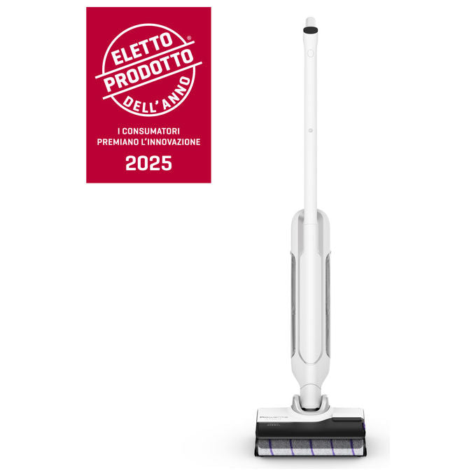 Rowenta GZ7035 X-Clean 10 Aspirapolvere a Bastone 2 in 1 Secco e Bagnato 200 W Autonomia 60 min Autopulizia 400 m² colore Argento Bianco