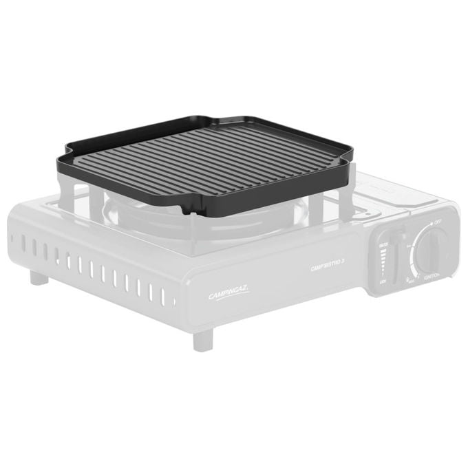 Campingaz 2214381 Camp Bistro Piastra Grill Antiaderente Alluminio Pressofuso 24x22,4 cm 0,7 Kg Compatibile Camp Bistro 3 Plus DLX