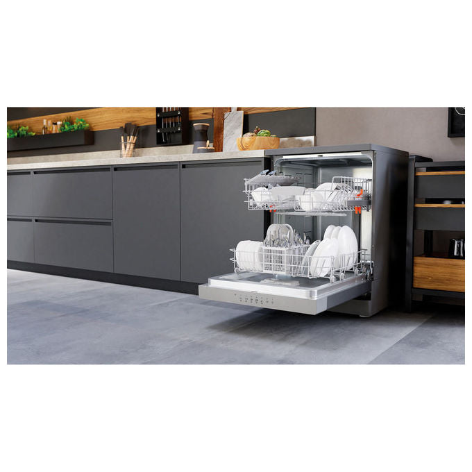 Hotpoint HA2FFC14BX Lavastoviglie Libera Installazione 14 coperti Classe C ActiveDry 44 dB Motore Inverter (85x60x59 cm) colore Inox