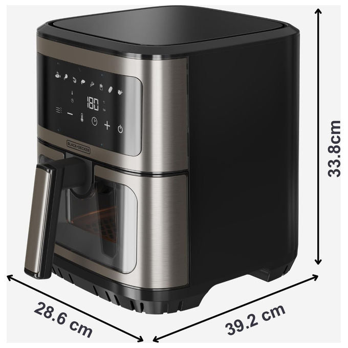 Black and Decker BXAF2501E Friggitrice ad aria 6,5 L 1600 W 8 programmi display touch colore Nero