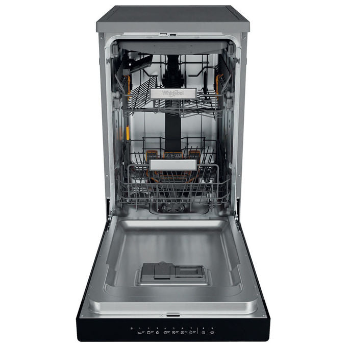Whirlpool WH6FB10BS7A0X Lavastoviglie Libera Installazione Slim 10 coperti Classe B 42 dB AquaStop 6° Senso (85x45x59 cm) colore Inox