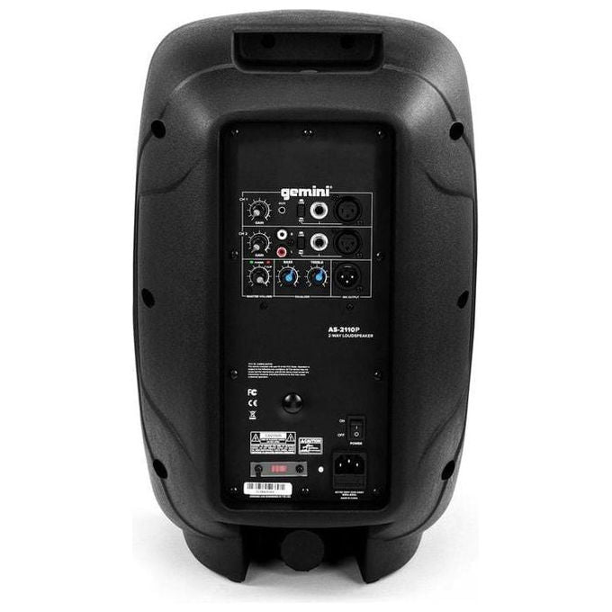 Gemini, Cassa Attiva Amplificata AS-2110P, 10 Pollici, 500W, Nera