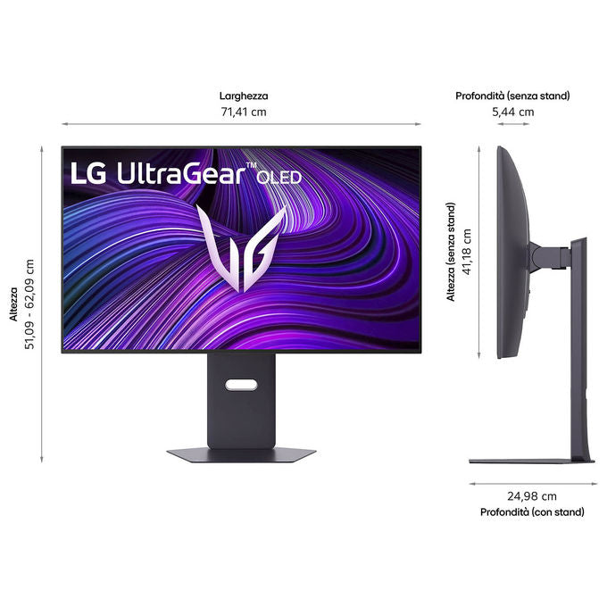 Lg, Monitor gaming OLED 32GX850A, 32'' 4K, 165Hz, Nero