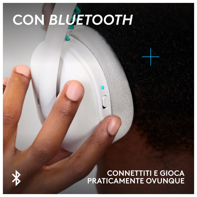 Logitech G325 LIGHTSPEED, Cuffie Gaming Wireless, Audio 24 Bit, Microfono Noise Cancelling, Bianco
