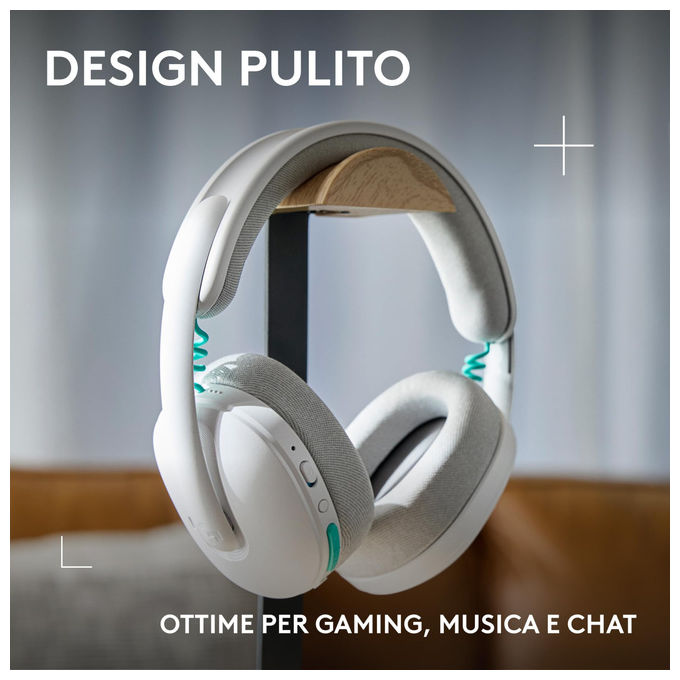 Logitech G325 LIGHTSPEED, Cuffie Gaming Wireless, Audio 24 Bit, Microfono Noise Cancelling, Bianco