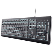 Trust Primo, Tastiera USB QWERTY, Illuminata, Italiana, Nera
