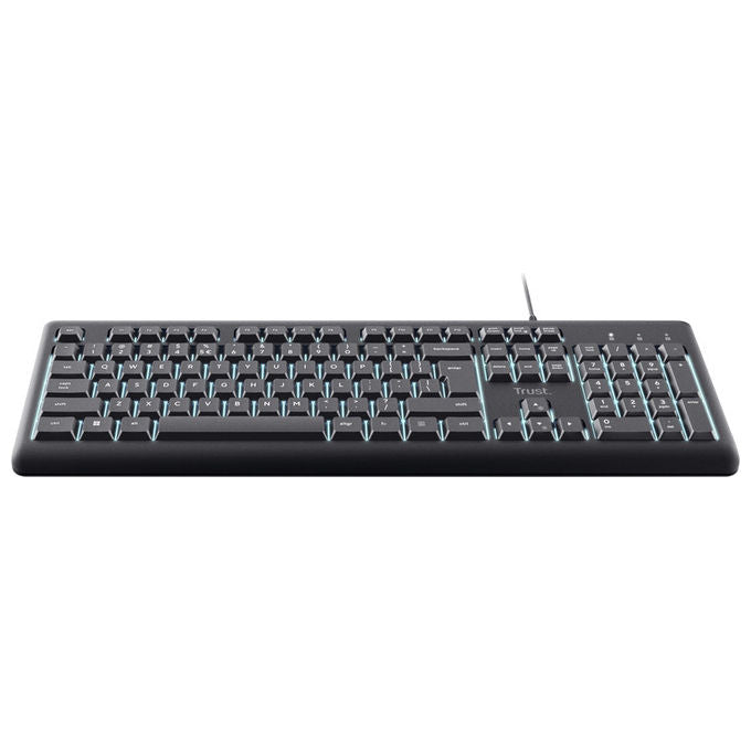 Trust Primo, Tastiera USB QWERTY, Illuminata, Italiana, Nera