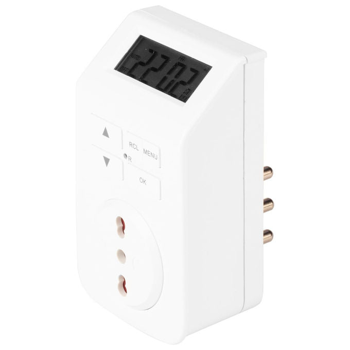 Poly Pool, Timer Digitale Settimanale PP1419, Presa Bivalente 10-16A, Spina 16A