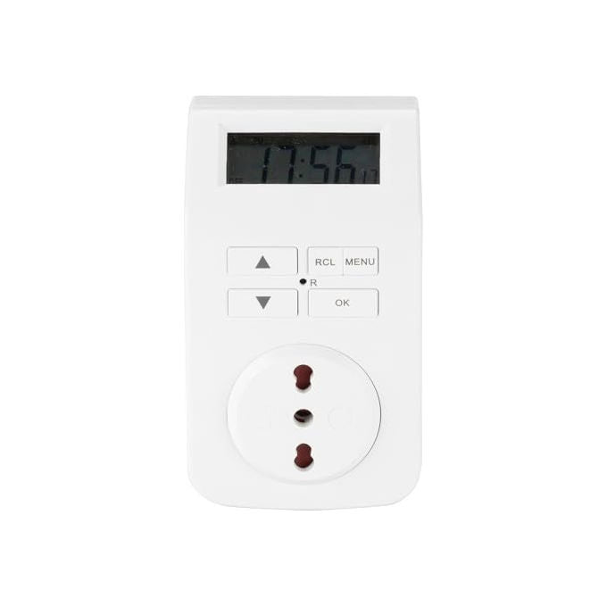 Poly Pool, Timer Digitale Settimanale PP1419, Presa Bivalente 10-16A, Spina 16A