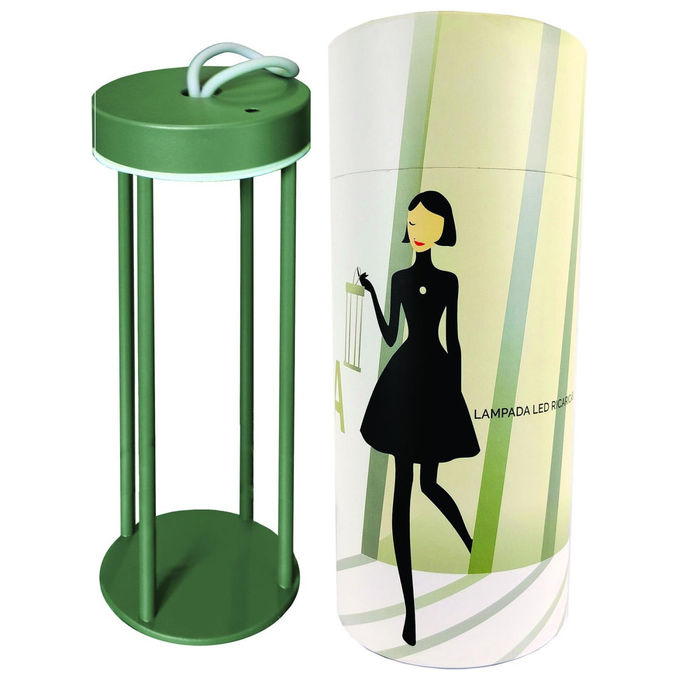 Majestic GEMMA VS Lampada da Tavolo LED, Ricaricabile, IP54, 500 Lumen, 4W, Verde Salvia