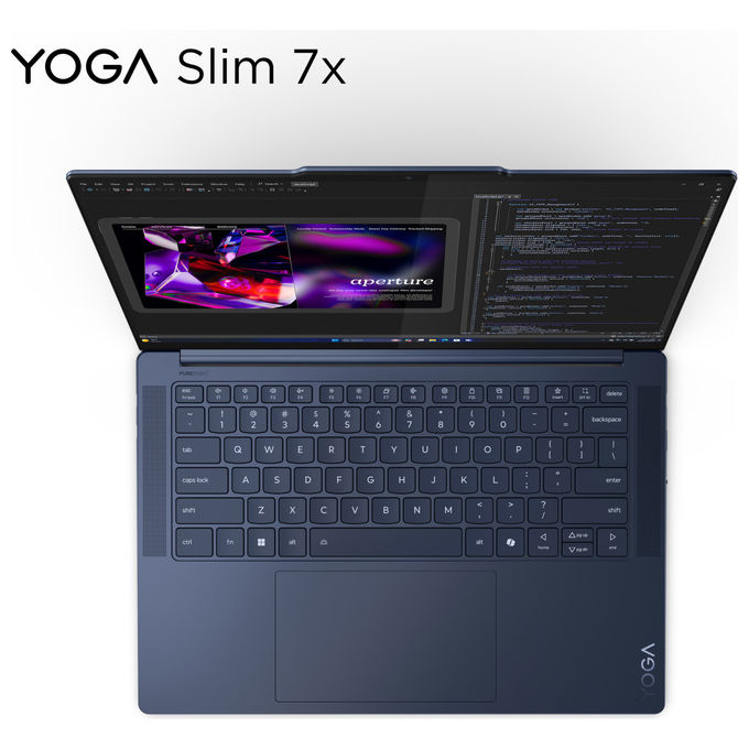 Lenovo 83ED0023IX Yoga Slim 7x Notebook 14.5 pollici OLED Touch Snapdragon X Elite 16GB RAM 1TB SSD colore Blu
