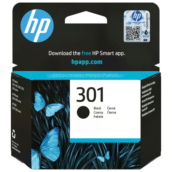 HP, Cartuccia Inchiostro Nero 301, Originale, Standard, 3 ml, Inkjet