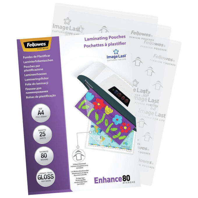 Fellowes ImageLast, Buste Plastificazione A4, 80 Micron, 25 Pezzi