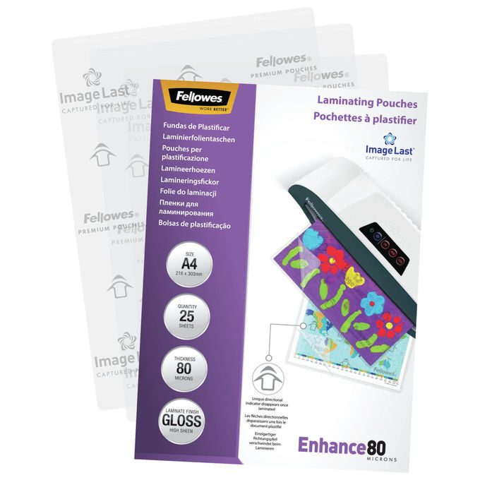 Fellowes ImageLast, Buste Plastificazione A4, 80 Micron, 25 Pezzi