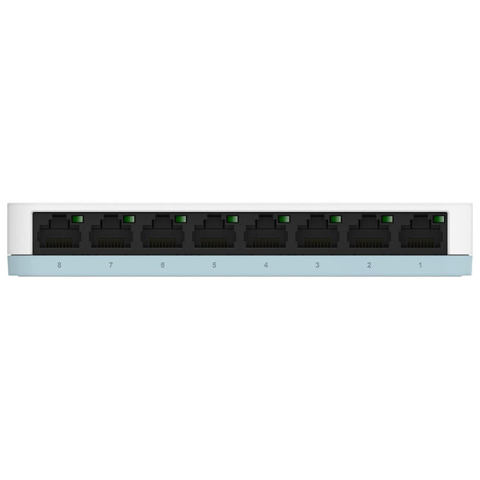 D-Link, Switch di Rete, Non Gestito, 8 porte Gigabit Ethernet, DGS-1008D-E, Bianco