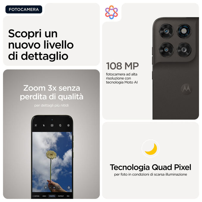 Motorola Moto G77, 6.8'', Dual SIM, 8 GB, 256 GB, 5200 mAh, Nero