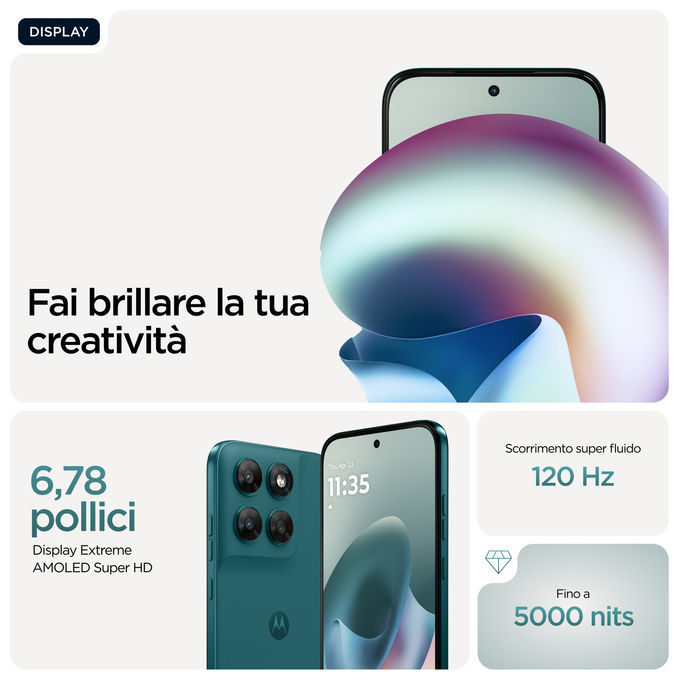 Motorola PBAW0037ES Moto G77 Smartphone 5G 6.8'' AMOLED 8 GB RAM 256 GB 108 MP 5200 mAh Android 16 colore Verde