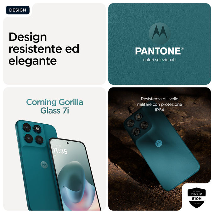 Motorola PBAW0037ES Moto G77 Smartphone 5G 6.8'' AMOLED 8 GB RAM 256 GB 108 MP 5200 mAh Android 16 colore Verde