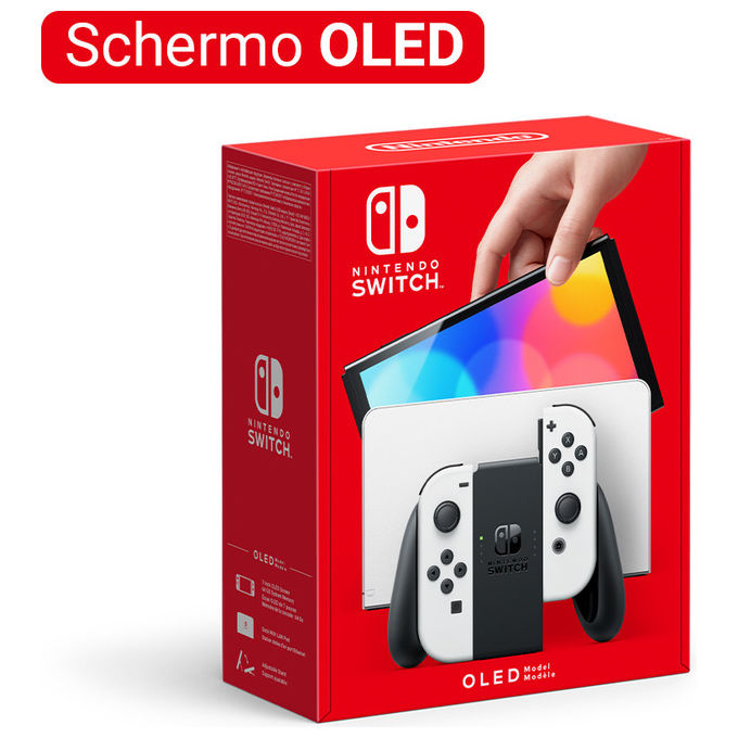 Nintendo, Switch OLED, Bianco, Console Portatile, Schermo 7 Pollici, 64GB