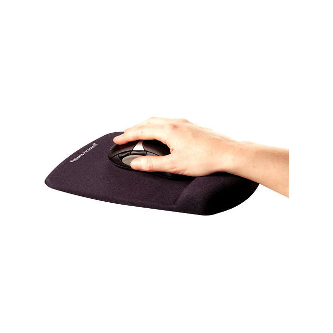 Fellowes, Tappetino Mouse, Con Poggiapolsi, Nero, Tessuto e Schiuma, Ergonomico, Antiscivolo