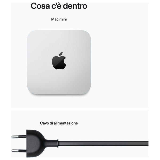 Apple, Mac mini, Chip M2, 8GB RAM, 512GB SSD, Argento