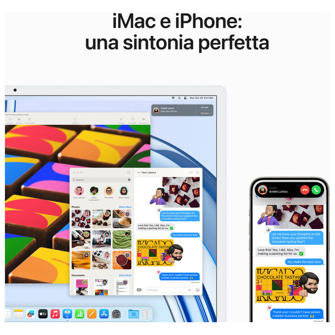 Apple, iMac 24 Pollici, Display Retina 4.5K, Chip M3, 256GB SSD, 8GB RAM, Blu