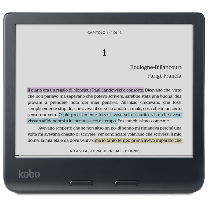 Kobo N428-KU-BK-K-CK Libra Colour eReader 7'' E Ink Kaleido 3 32 GB Wi-Fi Bluetooth IPX8 colore Nero