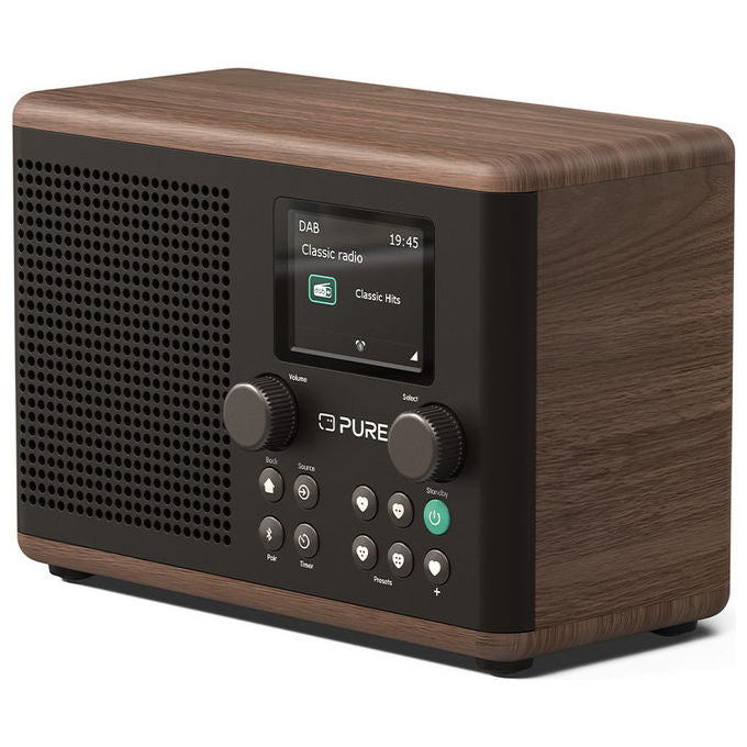 Pure Classic H4, Radio Portatile Digitale, Nero, Legno