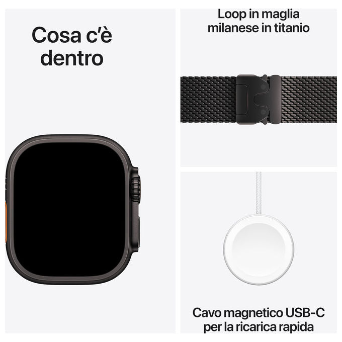 Apple MX5V3TYA Watch Ultra 2 Smartwatch GPS Cellular 49 mm Cassa Titanio Display Retina Always On 64 GB colore Nero