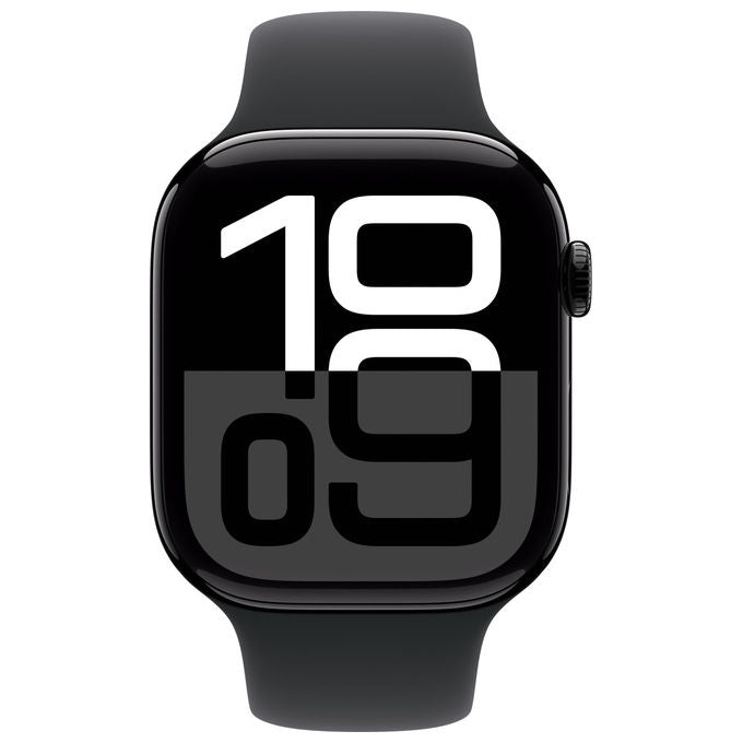 Apple, Watch Series 10, GPS + Cellular 46mm, Jet Black Alluminio, Nero Sport Band M-L