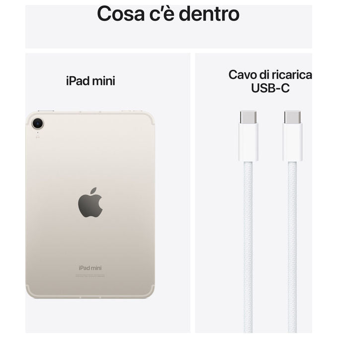 Apple, iPad mini, 128GB, Wi-Fi + Cellular, 8.3'', Galassia