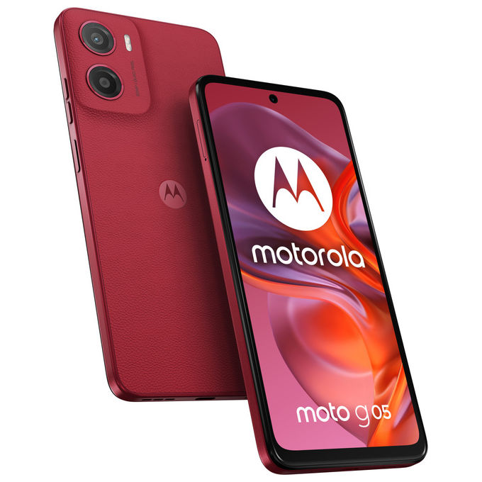 Motorola G05 Smartphone 4G 256GB 4GB RAM Display 6.67'' 90Hz Android 15 Doppia SIM Batteria 5200mAh colore Rosso