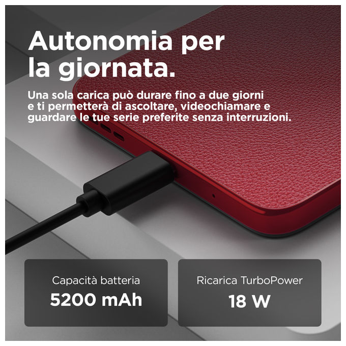 Motorola G05 Smartphone 4G 256GB 4GB RAM Display 6.67'' 90Hz Android 15 Doppia SIM Batteria 5200mAh colore Rosso