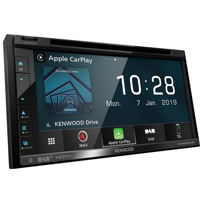 Kenwood DNX5190DSE3 Autoradio 2 DIN Navigatore 6.75'' TFT Touch Screen DAB+ Bluetooth 5.0 Apple CarPlay Android Auto 16 GB colore Nero