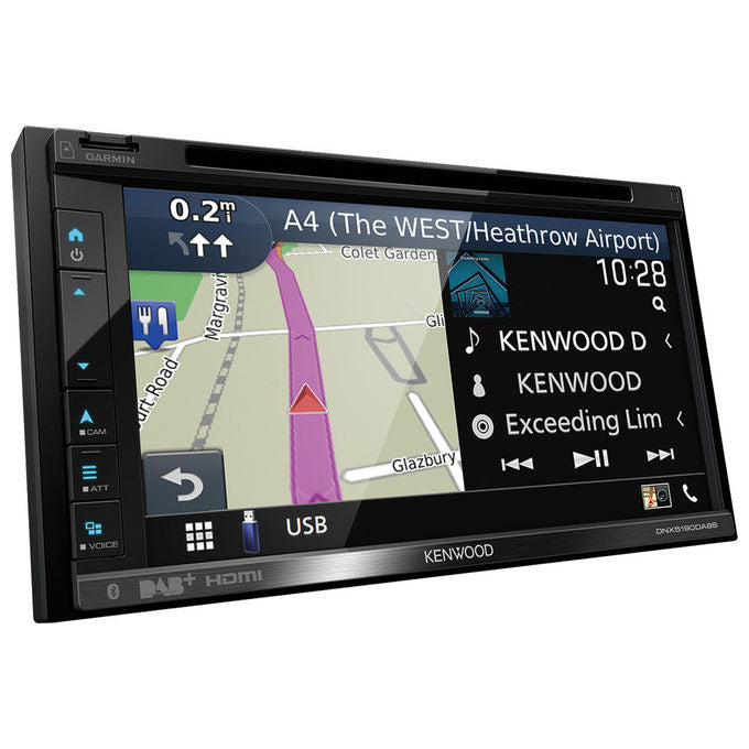 Kenwood DNX5190DSE3 Autoradio 2 DIN Navigatore 6.75'' TFT Touch Screen DAB+ Bluetooth 5.0 Apple CarPlay Android Auto 16 GB colore Nero