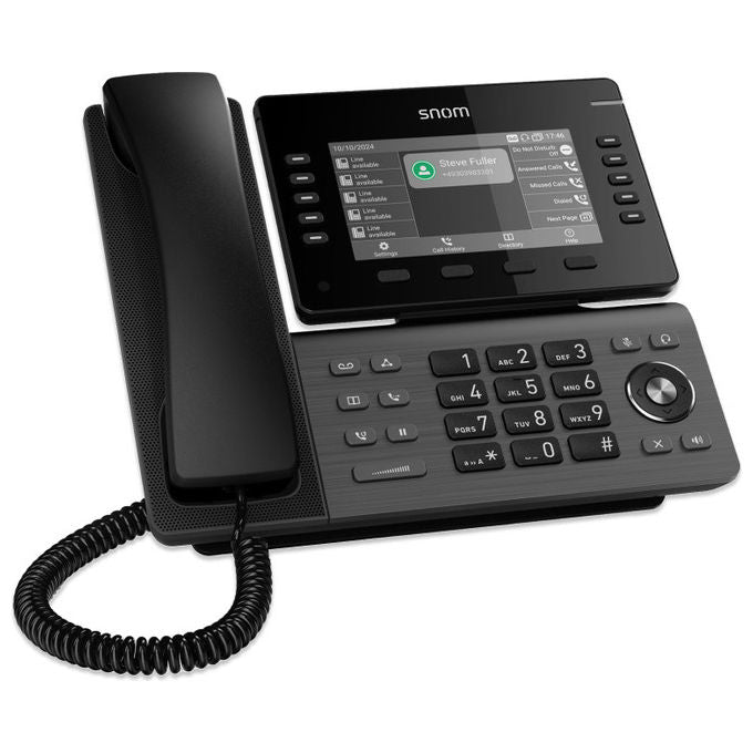 Snom, Telefono IP D815W, Nero, Wi-Fi, Display TFT 5'', Montaggio Scrivania-Parete