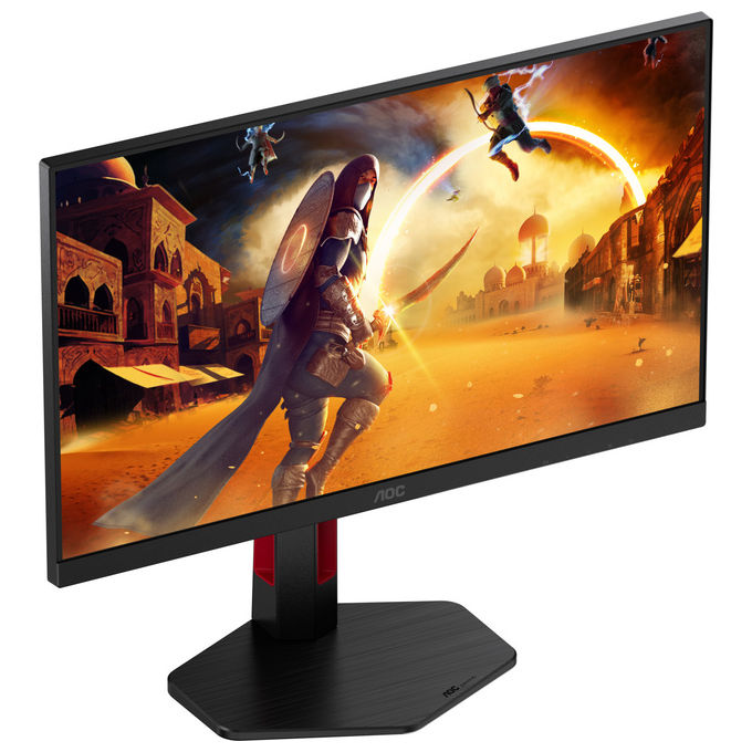 AOC, Monitor gaming 24G4ZR, 23.8'' FHD, 240Hz Rapid IPS, Nero e Rosso