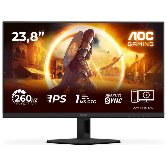 Aoc, Monitor Gaming, 24 pollici, Full HD, 260Hz, 1 ms, G-Sync, Nero-Rosso