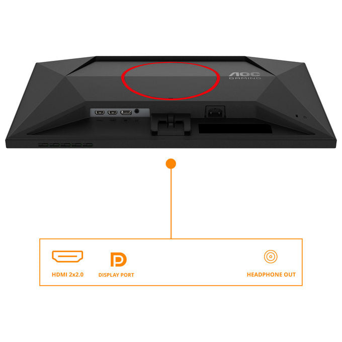 Aoc, Monitor Gaming, 24 pollici, Full HD, 260Hz, 1 ms, G-Sync, Nero-Rosso