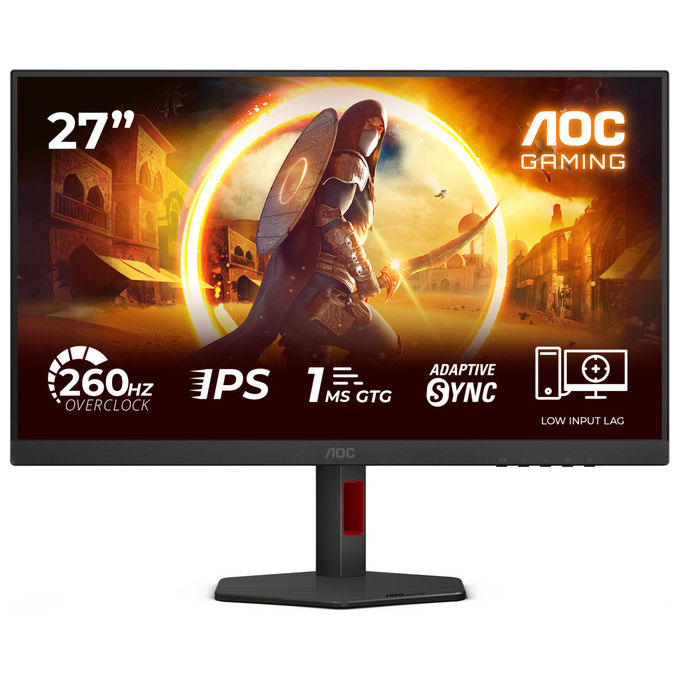 Aoc, Monitor Gaming 27G4ZR, 27'' FHD IPS, 240Hz, 1ms, AdaptiveSync, Nero-Rosso