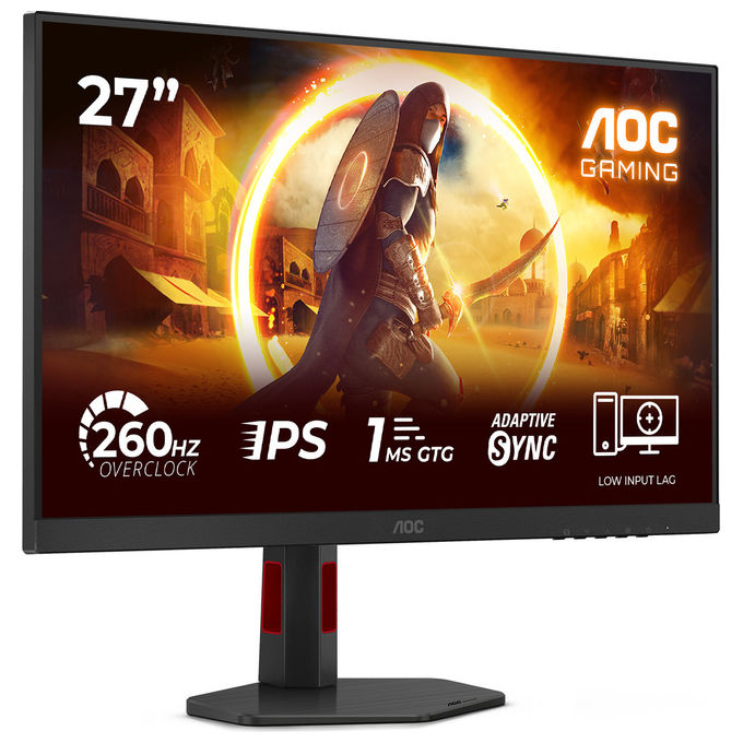 Aoc, Monitor Gaming 27G4ZR, 27'' FHD IPS, 240Hz, 1ms, AdaptiveSync, Nero-Rosso