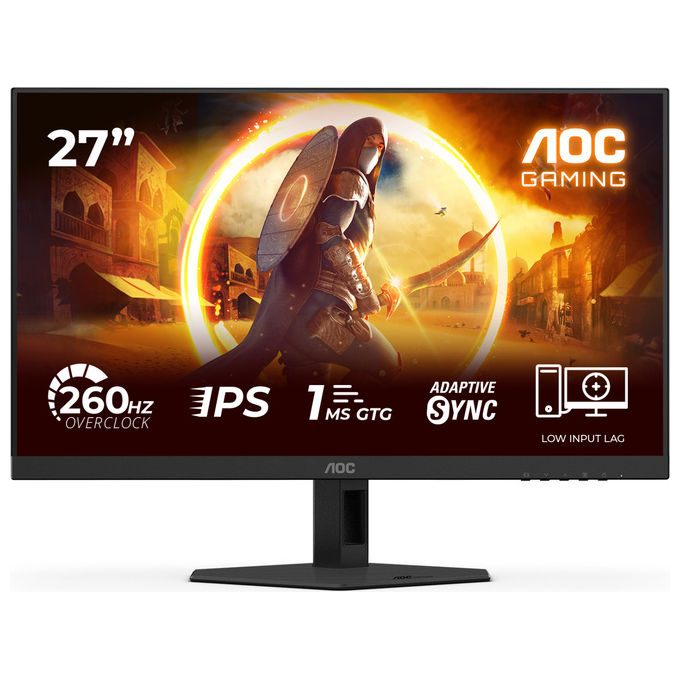 AOC, Monitor Gaming 27G4ZRE, 27'', FHD, 260Hz, Fast IPS, Nero-Rosso