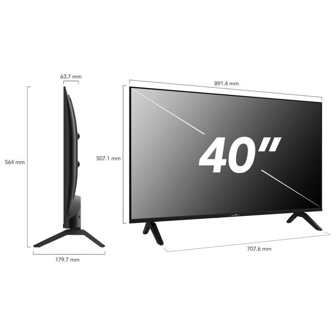 Smart Tech 40FN01K TV LED 40'' Full HD 1920x1080 60 Hz DVB-T2-S2 3 HDMI 2 USB colore Nero