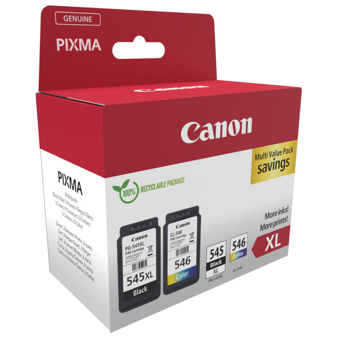 Canon, Cartucce d'Inchiostro, Nero, Ciano, Magenta, Giallo, 2 pz, Originale XL, 8286B012