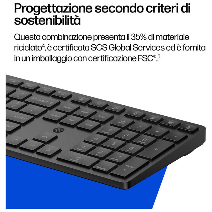 Hp, Combinazione Tastiera e Mouse 495C, Multi-Dispositivo, Dual-Mode, Wireless, Bianco