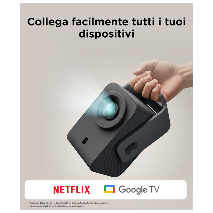 TCL C1 Proiettore Portatile LCD 1080p Full HD Google TV Netflix Wi-Fi Bluetooth Gimbal Autofocus 40 120'' colore Grigio