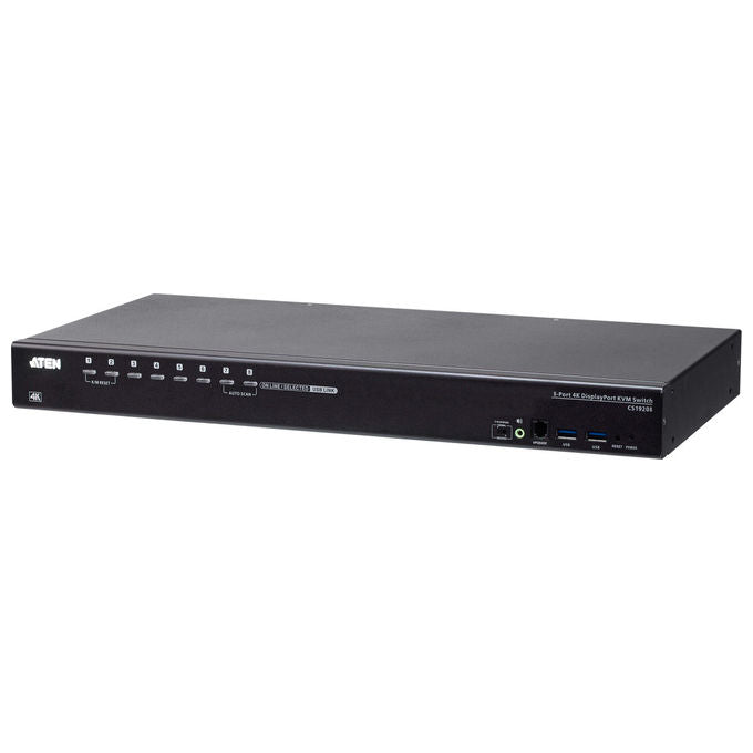 Aten, Switch KVM DisplayPort USB 3.0 4K, 8 Porte, Nero