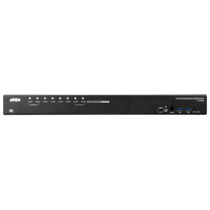 Aten, Switch KVM DisplayPort USB 3.0 4K, 8 Porte, Nero