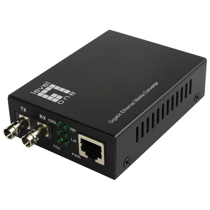 LevelOne, Convertitore Multimediale di Rete, 1000 Mbit-s, 1310 nm, Modalita' Singola, Nero